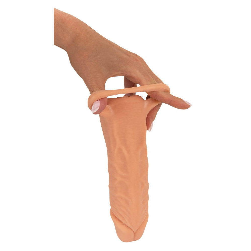 2 in 1 realistic penis extender and vagina masturbator Nature Skin size M +3 cm.