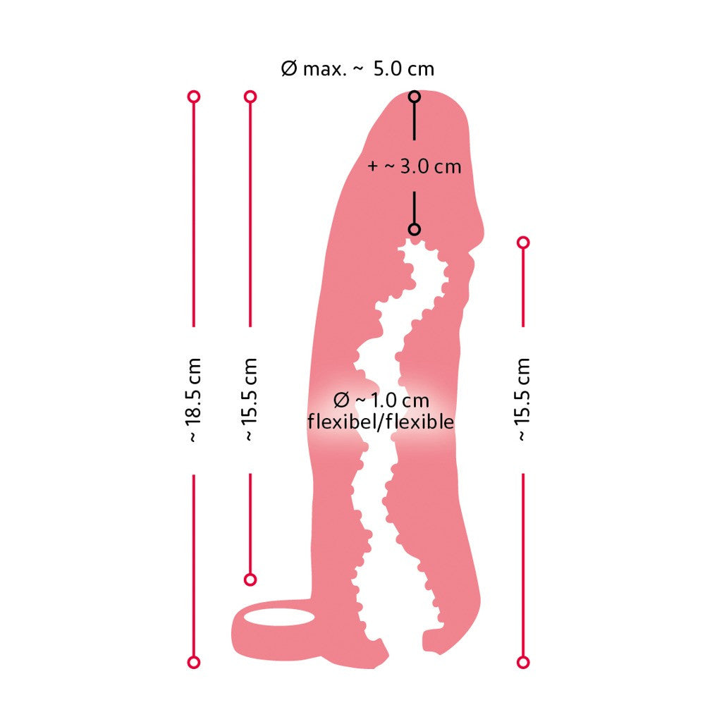2 in 1 realistic penis extender and vagina masturbator Nature Skin size M +3 cm.