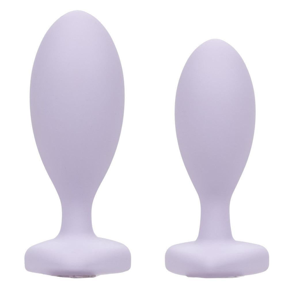 First Time Crystal Booty Silicone Butt Plug Set Purple