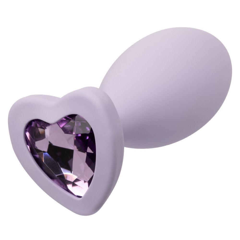 First Time Crystal Booty Silicone Butt Plug Set Purple