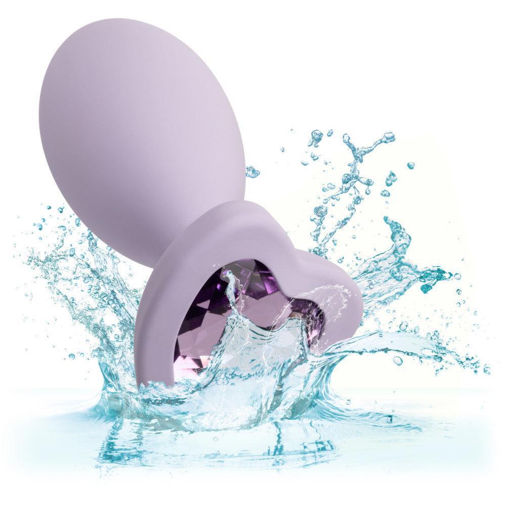 First Time Crystal Booty Silicone Butt Plug Set Purple