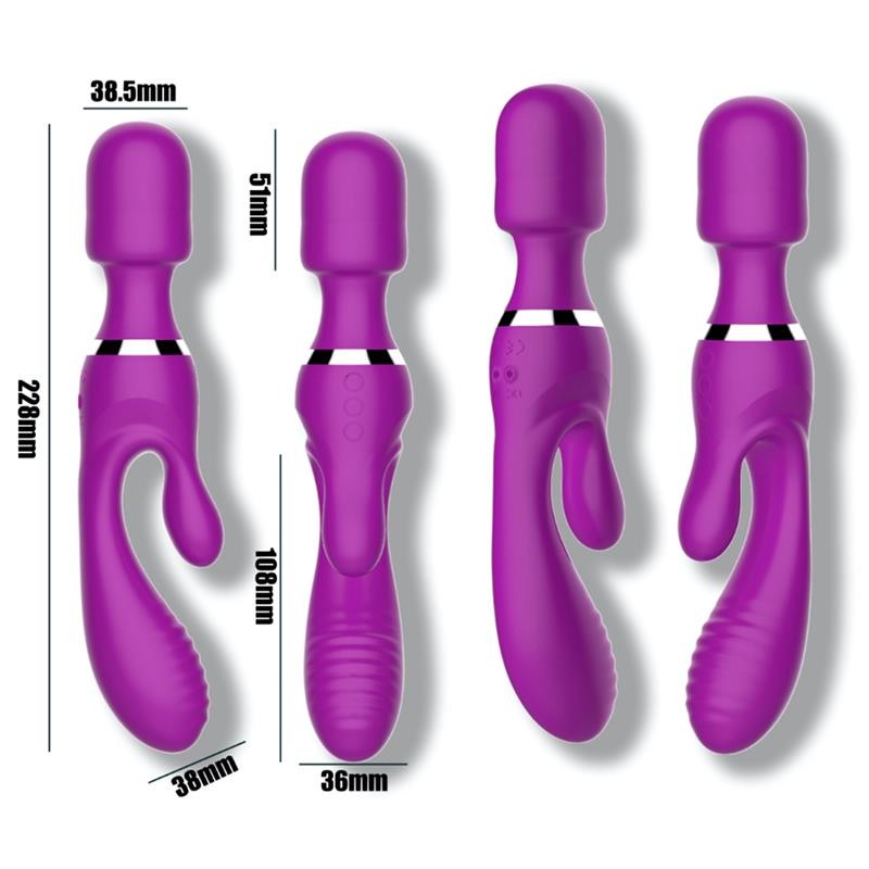 Double Action #15 Silicone Wand & Rabbit Vibrator