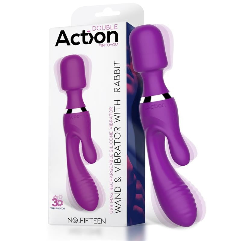 3 Action Motors - 2 in 1 Rabbit Vibrator & Wand Massager