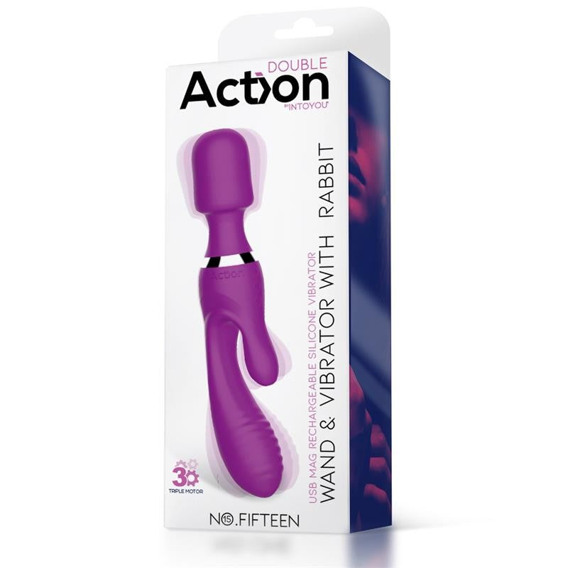 3 Action Motors - 2 in 1 Rabbit Vibrator & Wand Massager