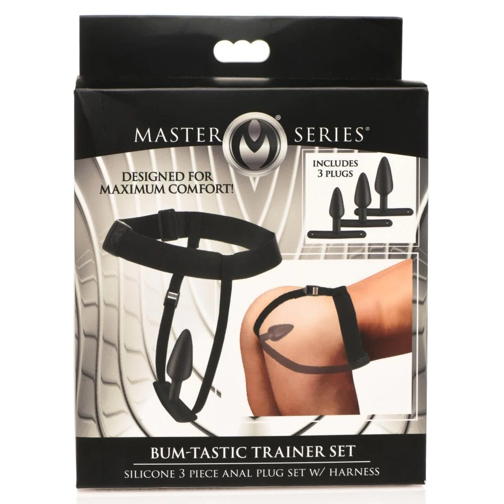 3 pcs silicone butt plugs with Bum-Tastic belt