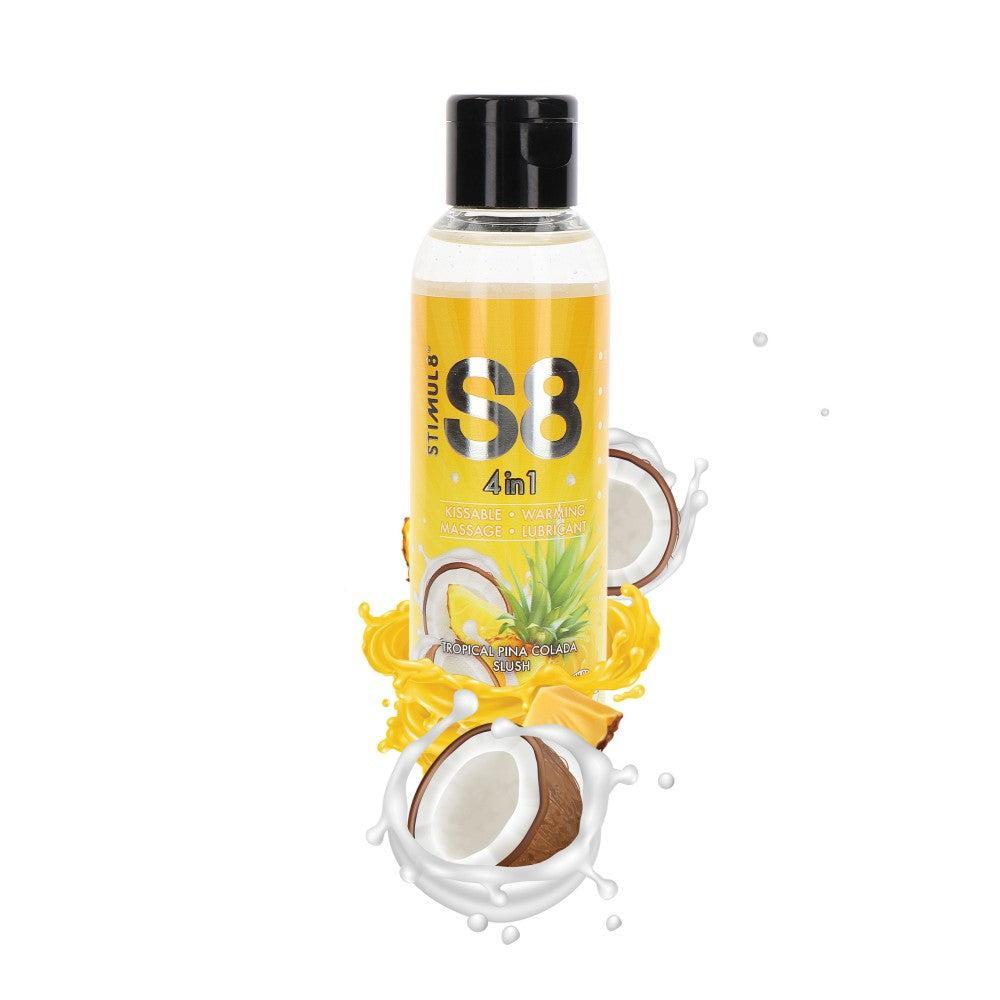 4 in 1 Lubricant & Massage Oil with Warming Effect Pina Colada 125ml