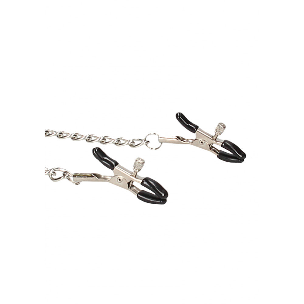 Adjustable Chain Choker with Nipple Clamps Ouch! Black & White
