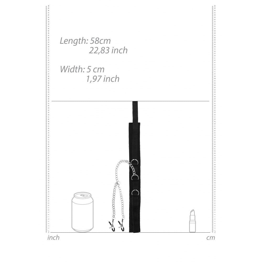 Adjustable Chain Choker with Nipple Clamps Ouch! Black & White