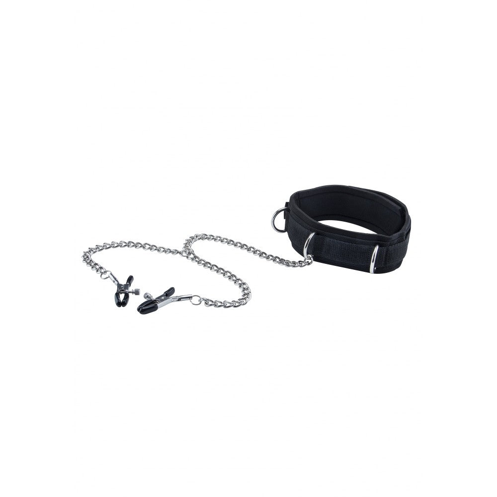 Adjustable Chain Choker with Nipple Clamps Ouch! Black & White