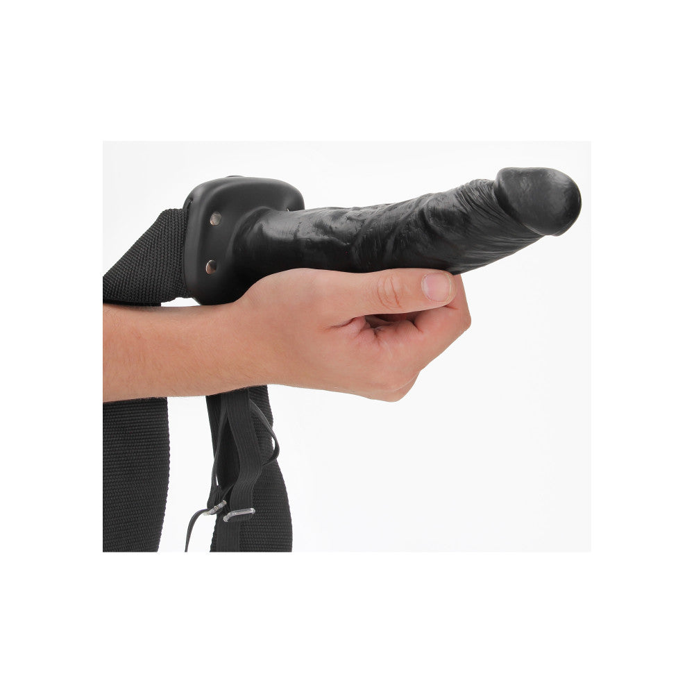 Real Rock Adjustable Strap-on with Realistic Dildo 8" Black
