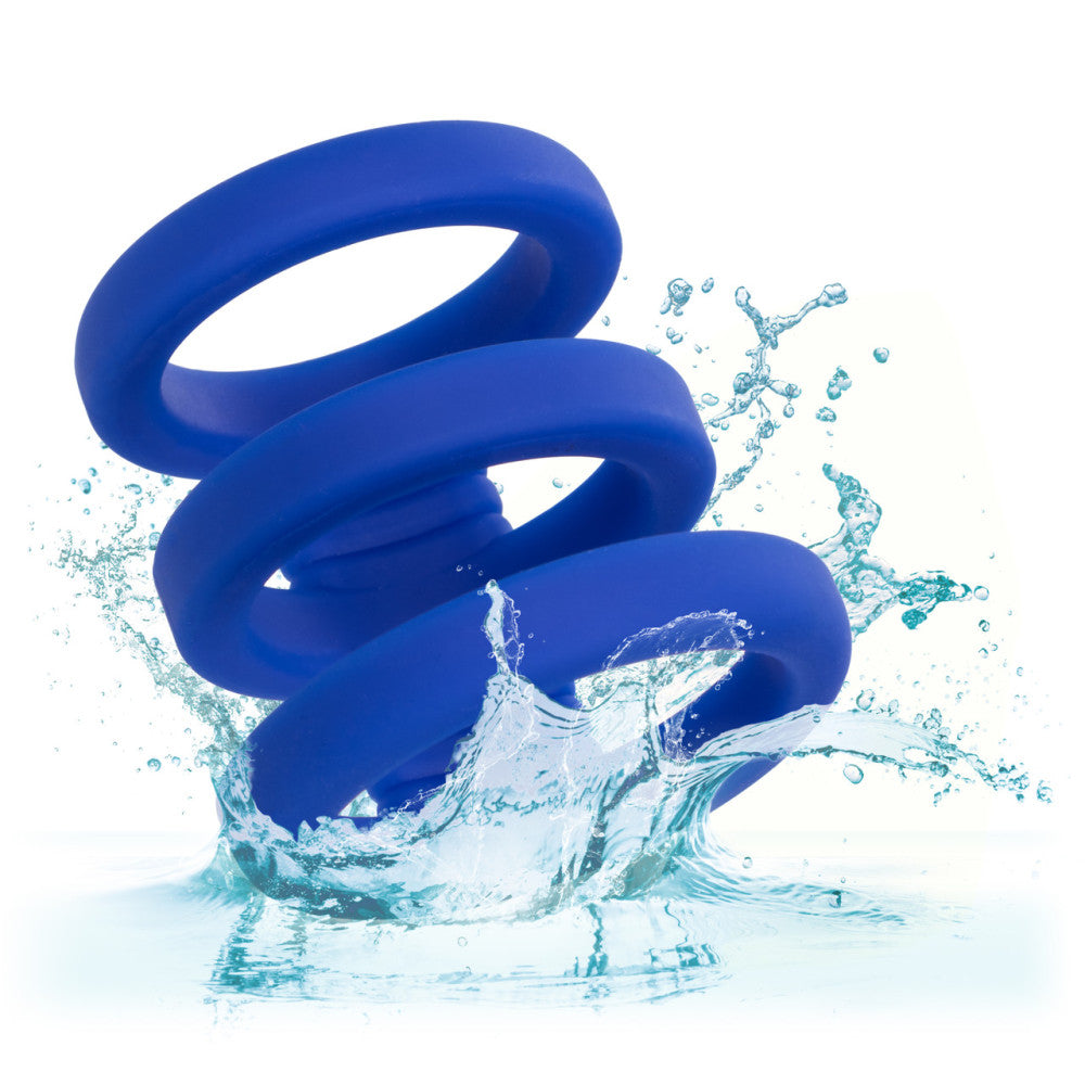 Admiral Silicone Triple Cock Cage Blue