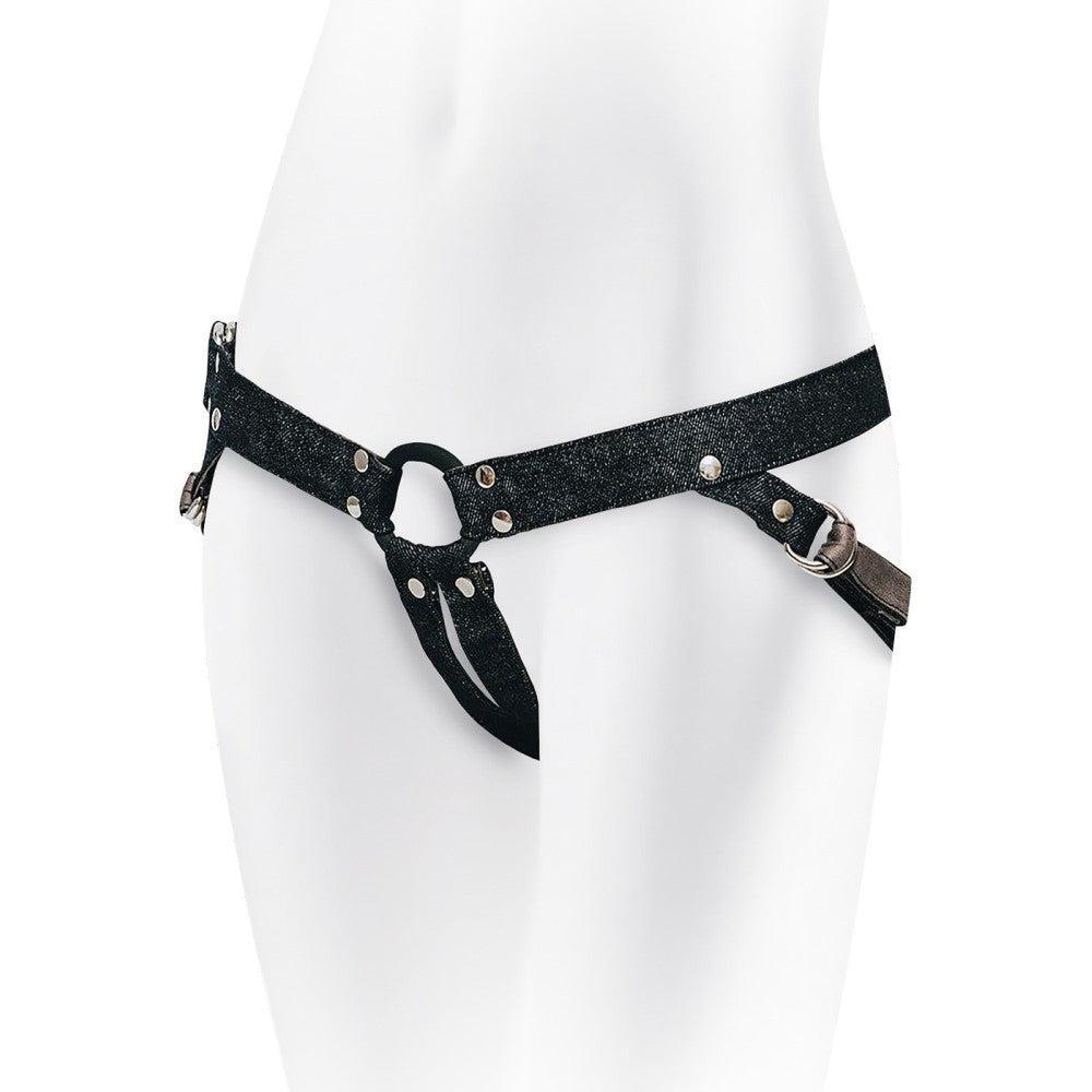 Adrien Lastic Adjustable Strapon Harness - Black Denim