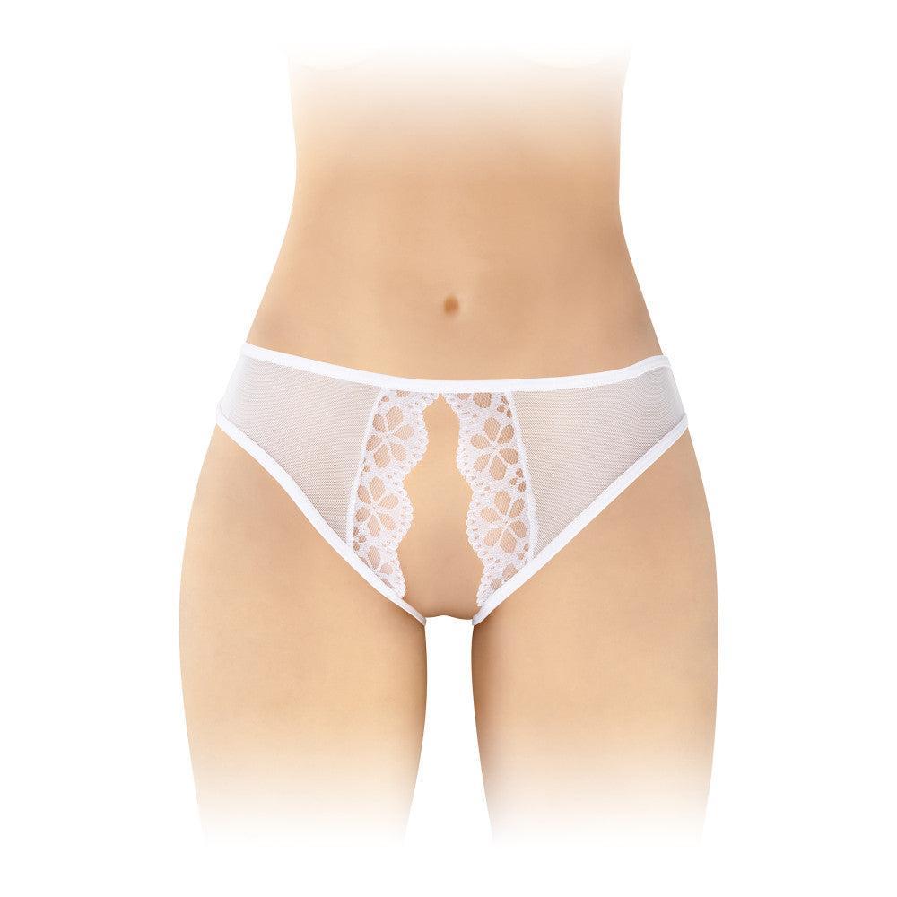 Ambre Sexy Crotchless Briefs White