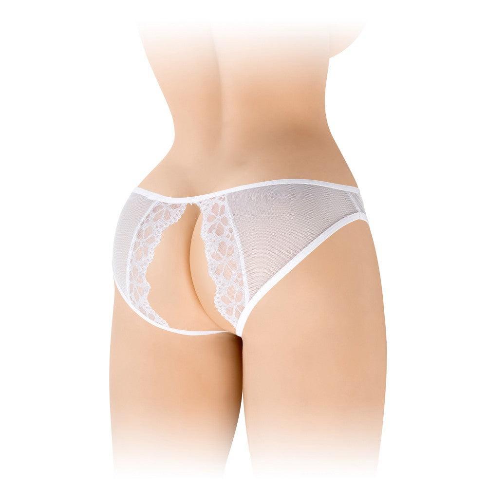 Ambre Sexy Crotchless Briefs White