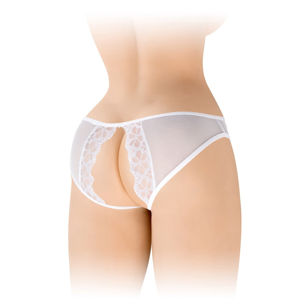 Ambre Sexy Crotchless Briefs White
