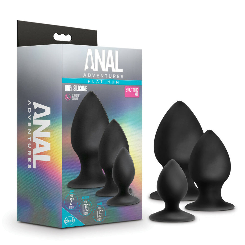 Anal Adventures Platinum Silicone Butt Plug Set