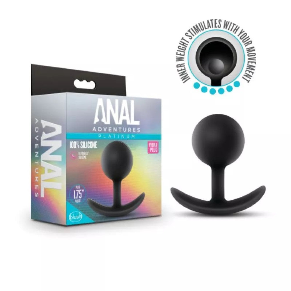 Anal Adventures Silicone Butt Plug with Vibra Ball