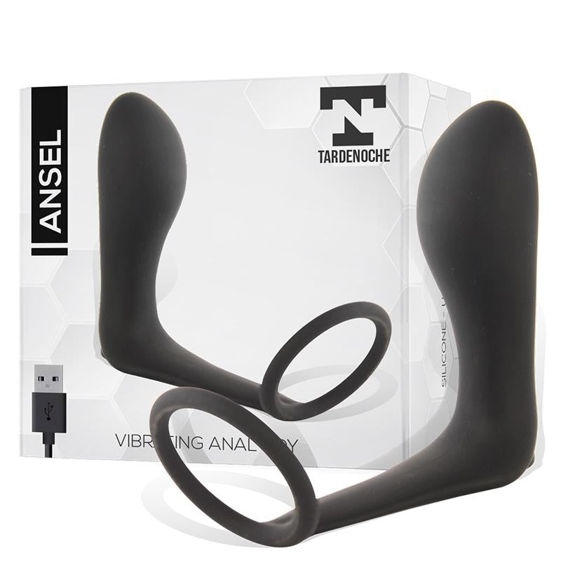 Ansel Vibrating Silicone Anal Stimulator with Ring