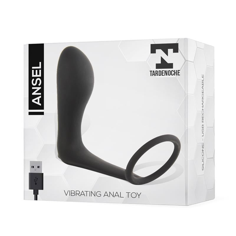 Ansel Vibrating Silicone Anal Stimulator with Ring