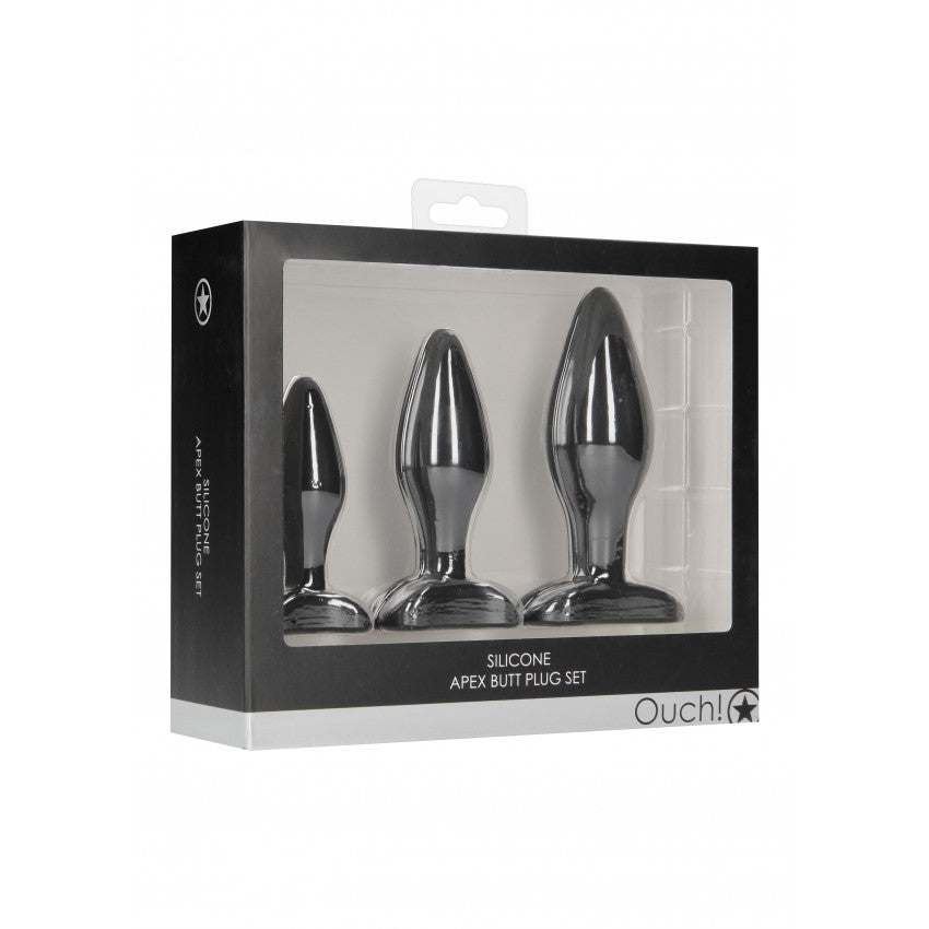 Apex Silicone Butt Plugs Set of 3 pcs.