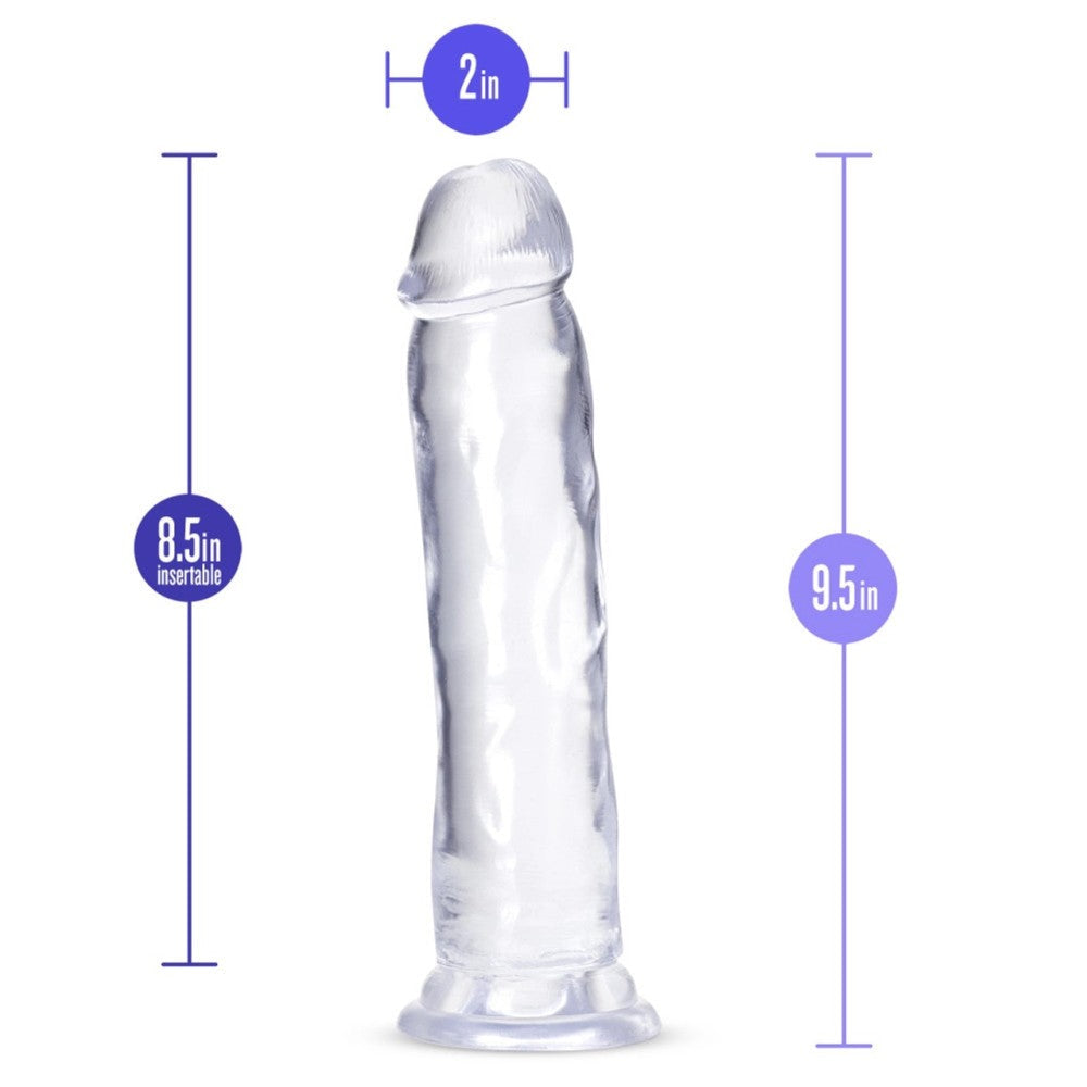 B Yours Thrill n' Drill Realistic Dildo 9" Clear