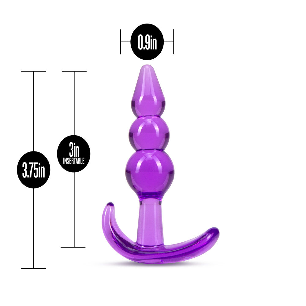 B Yours Triple Bead Butt Plug Purple