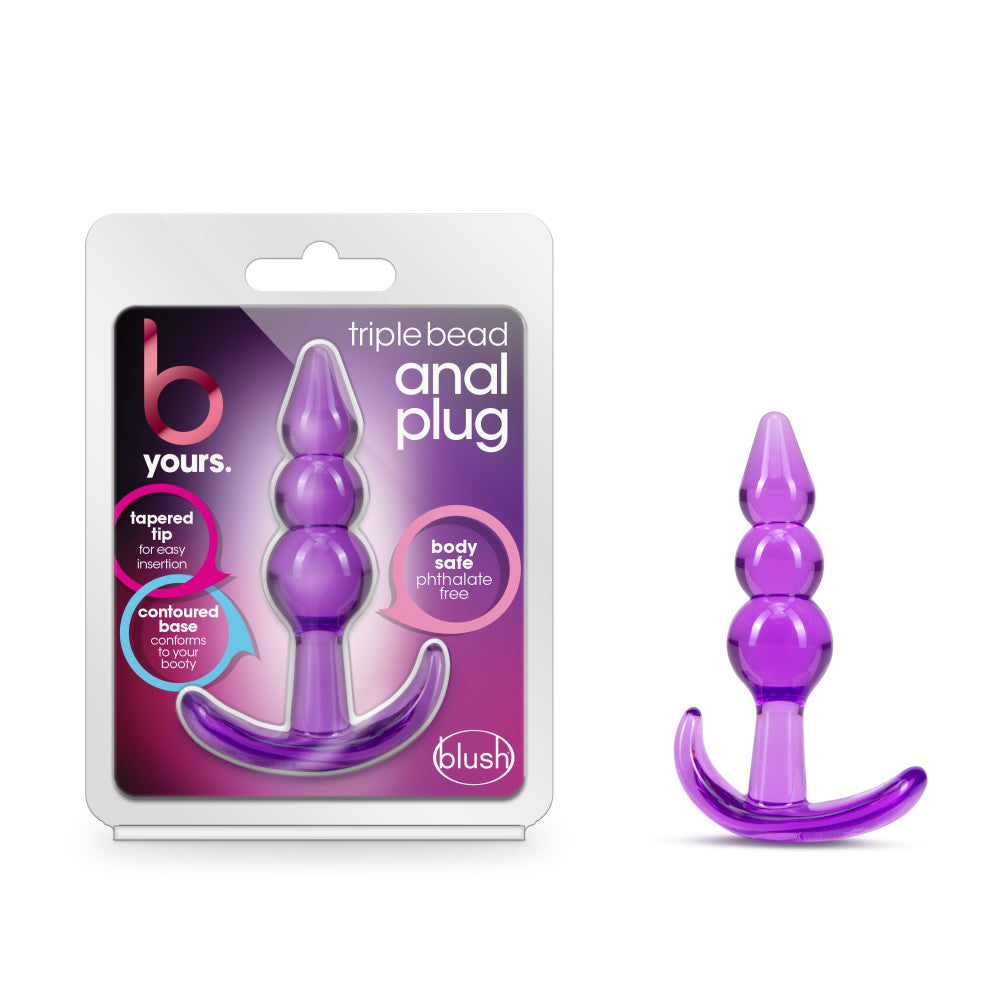 B Yours Triple Bead Butt Plug Purple