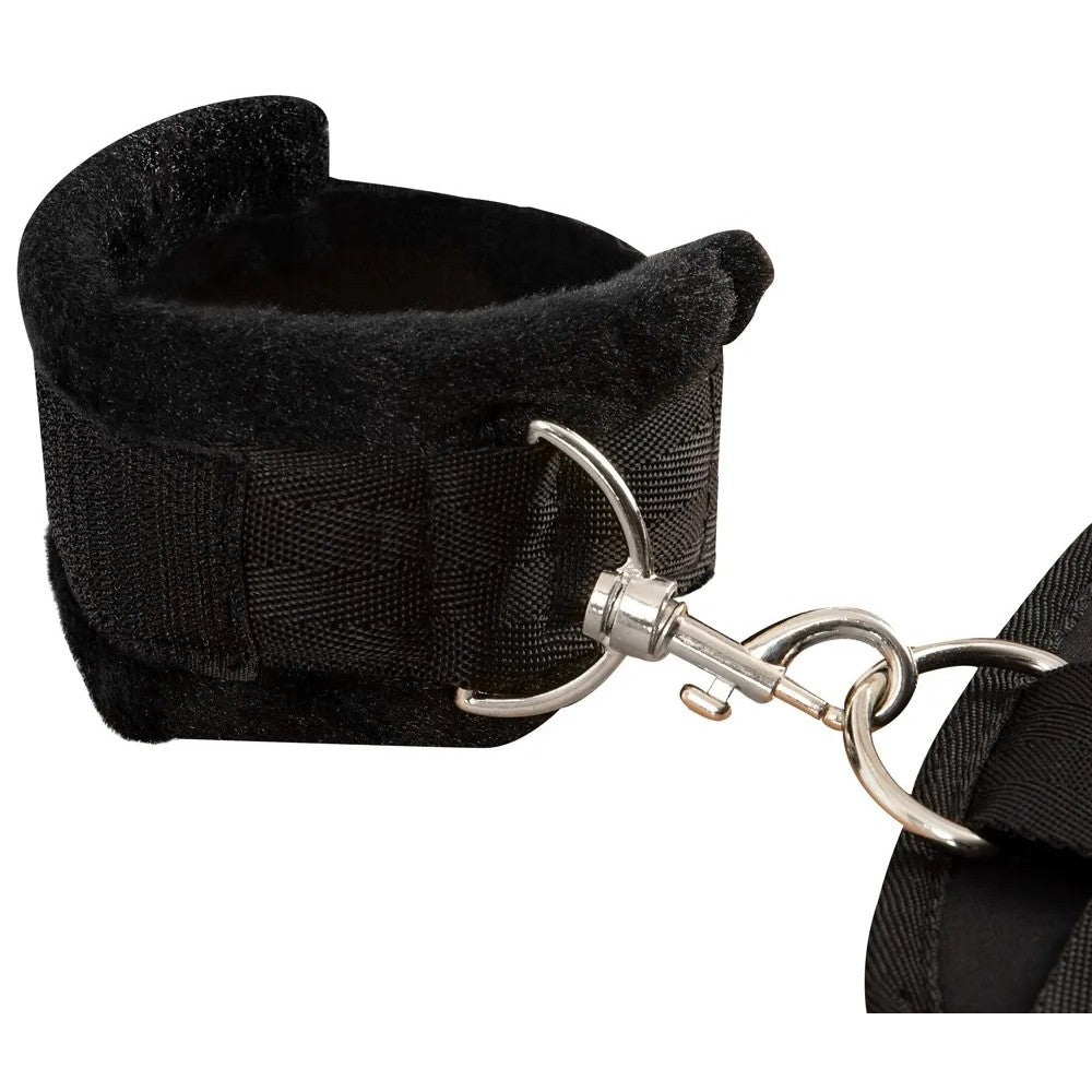BDSM Set Wrist & Ankle Restraints to Neck with Bad Kitty Eye Mask