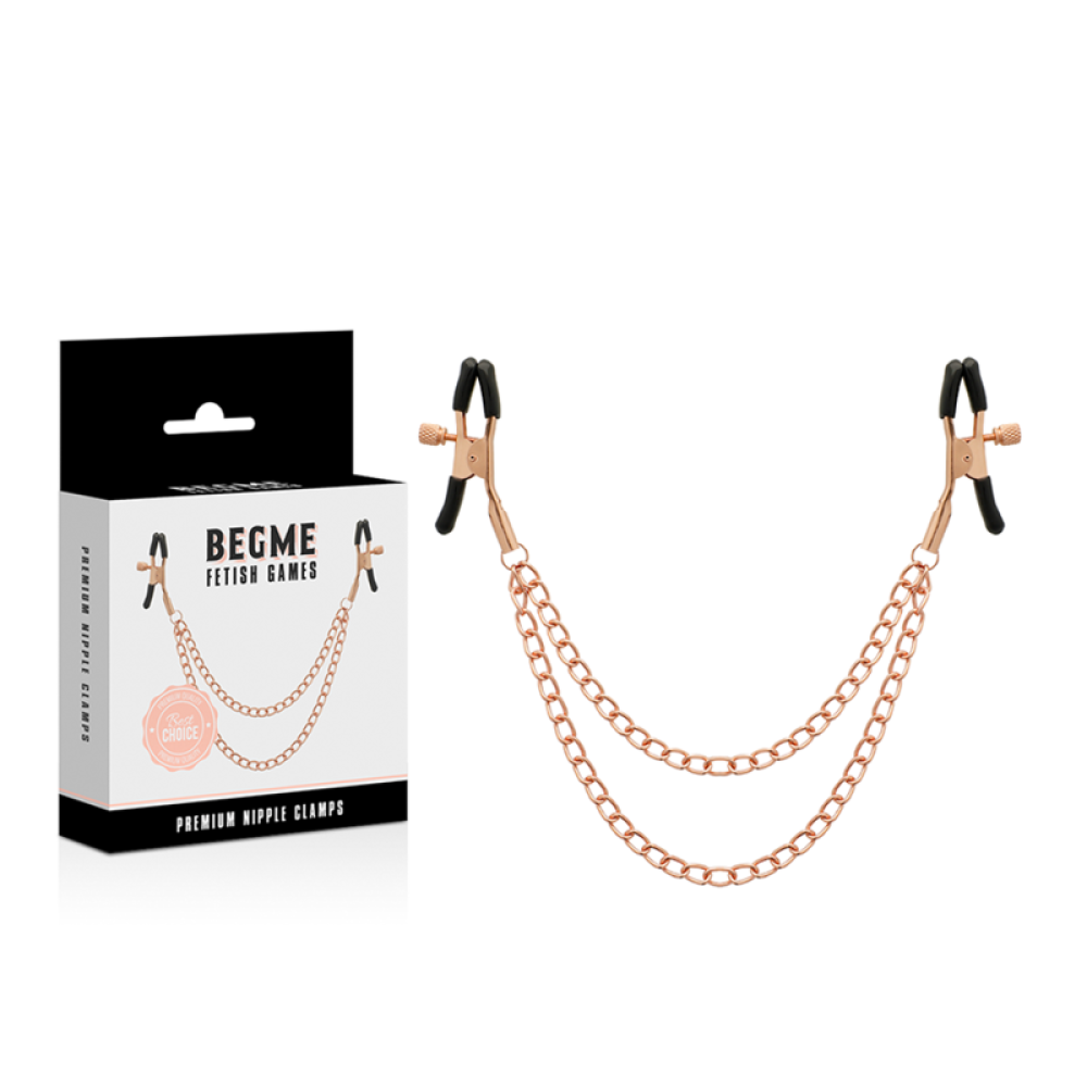 BEGME Metal Nipple Clamps with Chain