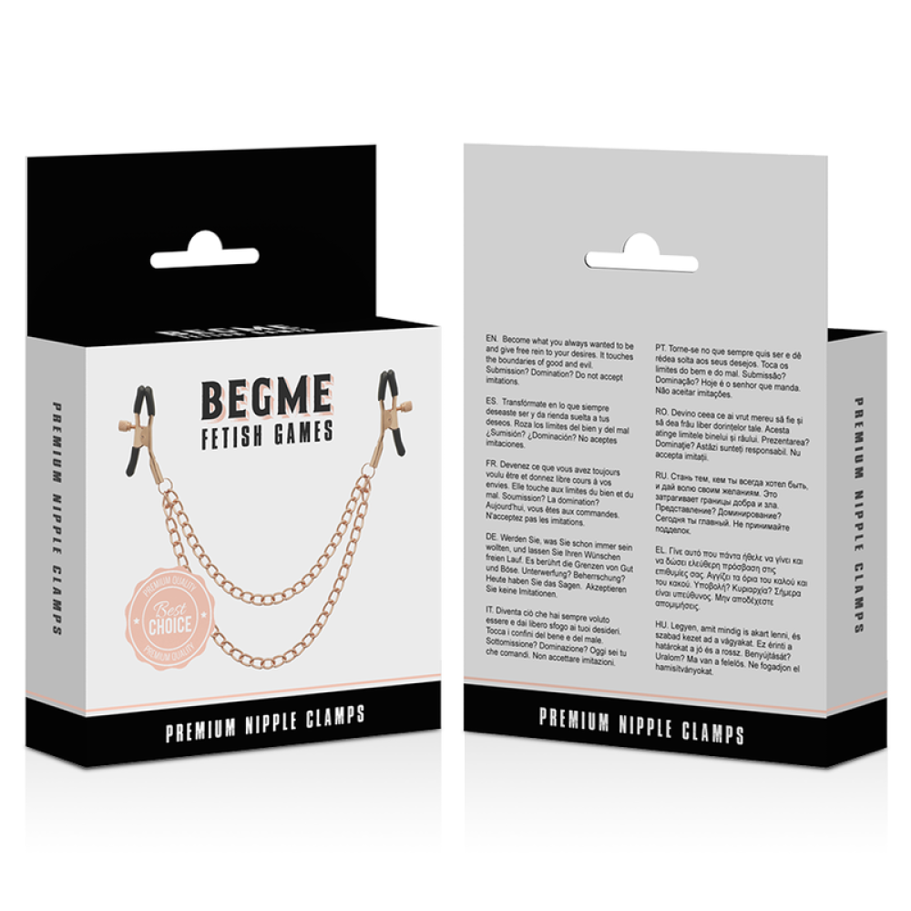 BEGME Metal Nipple Clamps with Chain