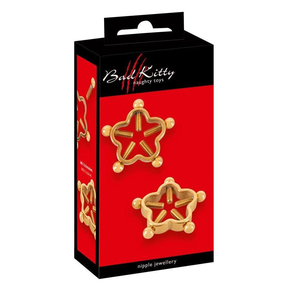 Bad Kitty Nipple Jewellery Metal Nipple Clips Gold