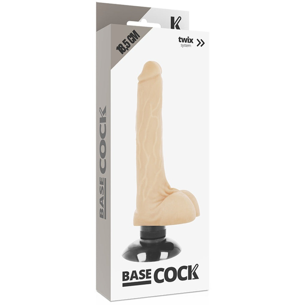 Basecock Twix Vibrating Realistic Dildo with Vacuum Base