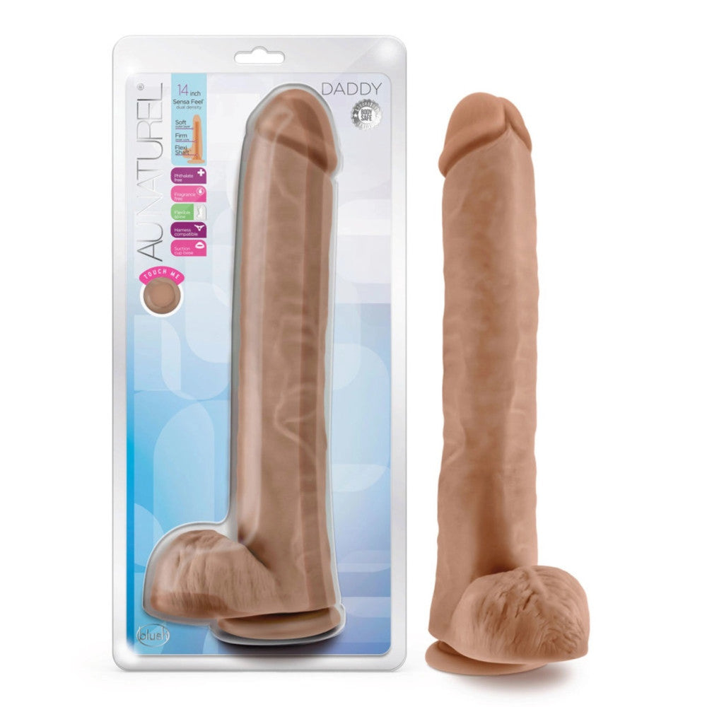 Big Double Layer Realistic Cyber Leather Daddy Mocha Dildo