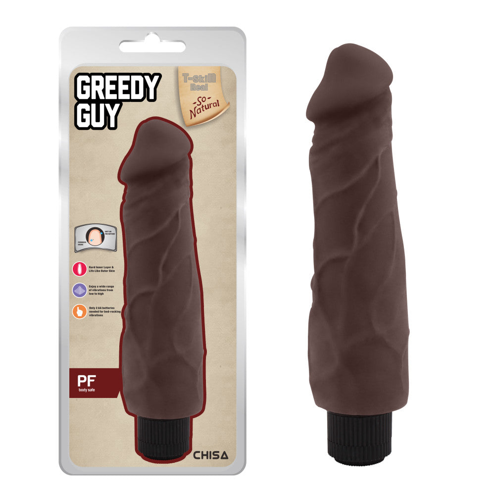 Big Greedy Guy Brown Cyber Skin Vibrator