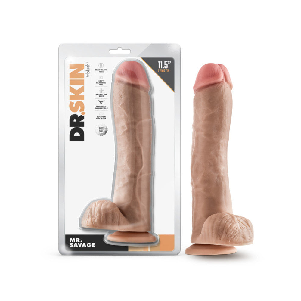 Big realistic dildo with testicles Mr. Savage 11"