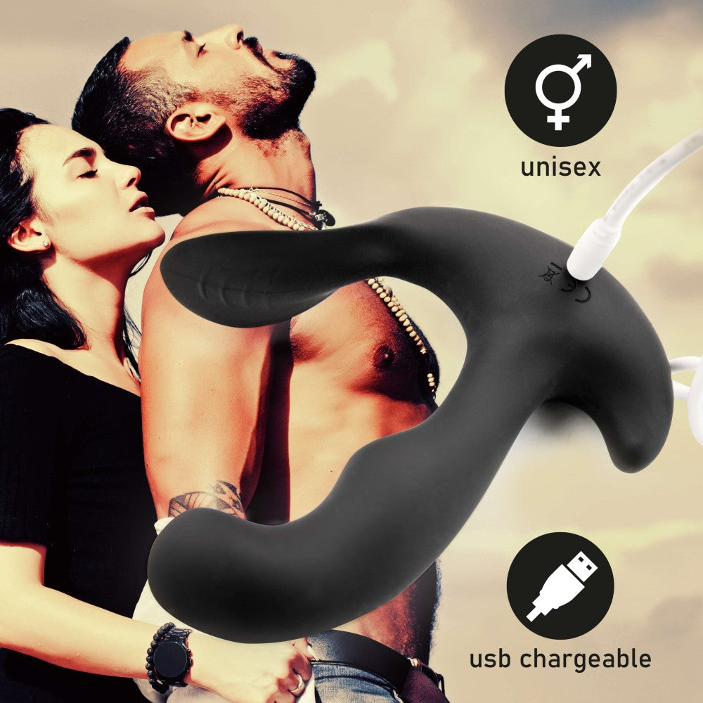 Black Jamba Rechargeable Unisex Heated Anal Vibrator with Remote