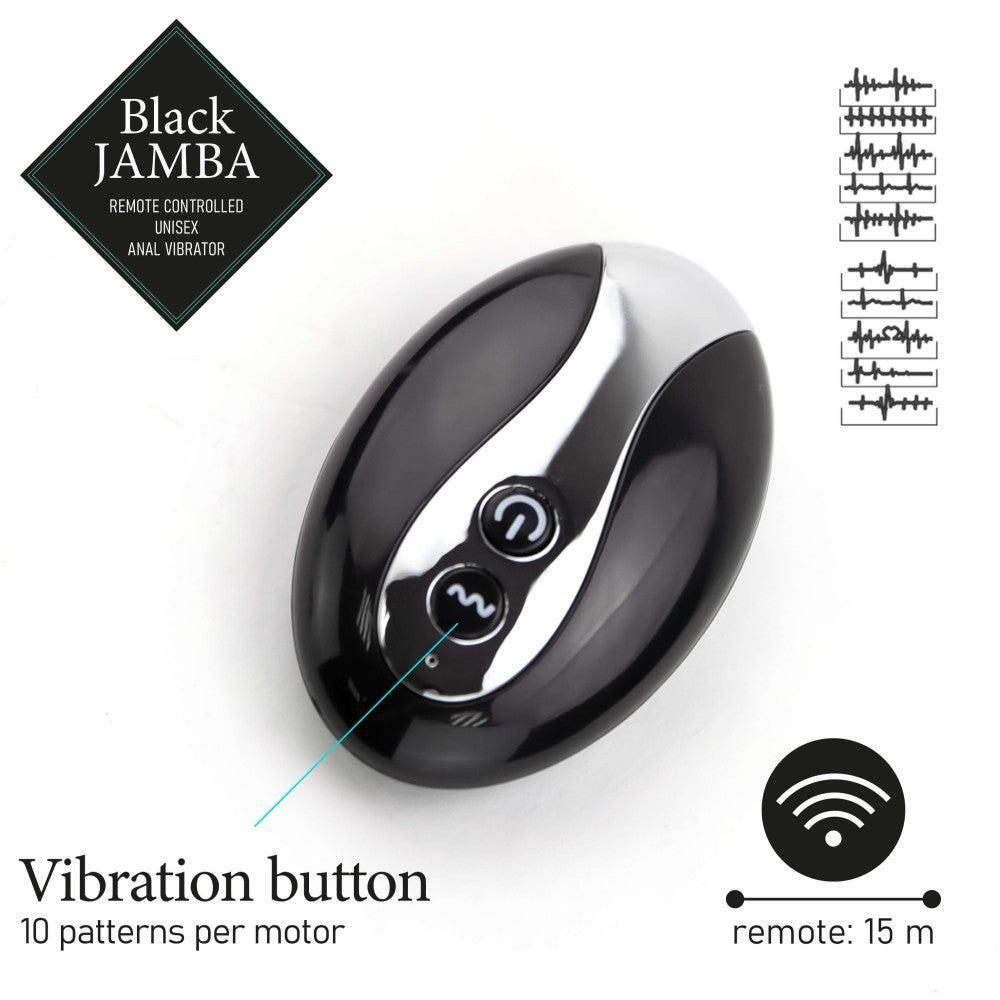 Black Jamba Rechargeable Unisex Heated Anal Vibrator with Remote