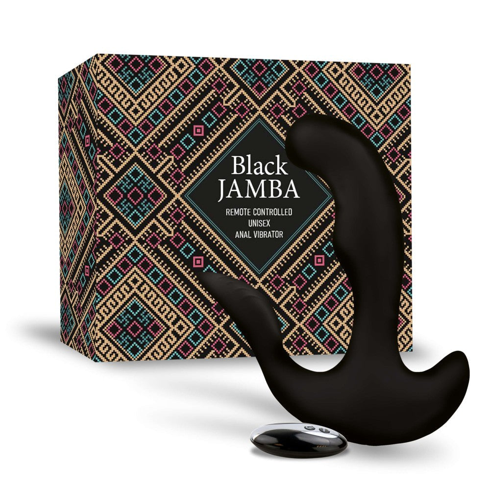 Black Jamba Rechargeable Unisex Heated Anal Vibrator with Remote