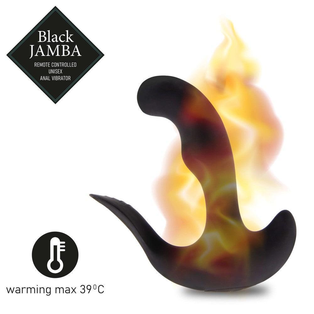 Black Jamba Rechargeable Unisex Heated Anal Vibrator with Remote