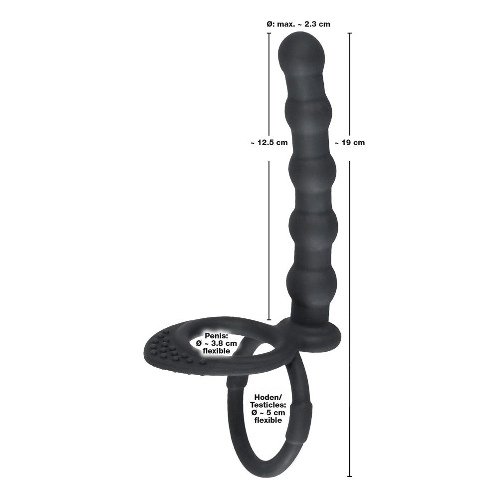Black Velvets Cock Ring with Anal Stimulator