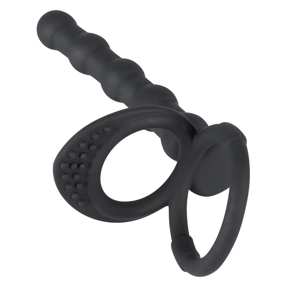 Black Velvets Cock Ring with Anal Stimulator