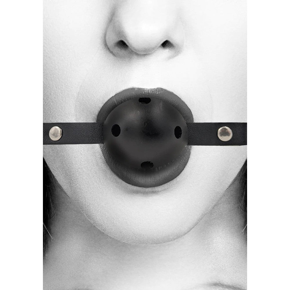 Black & White Bondage Mouth Ball Gag with Breathable Holes
