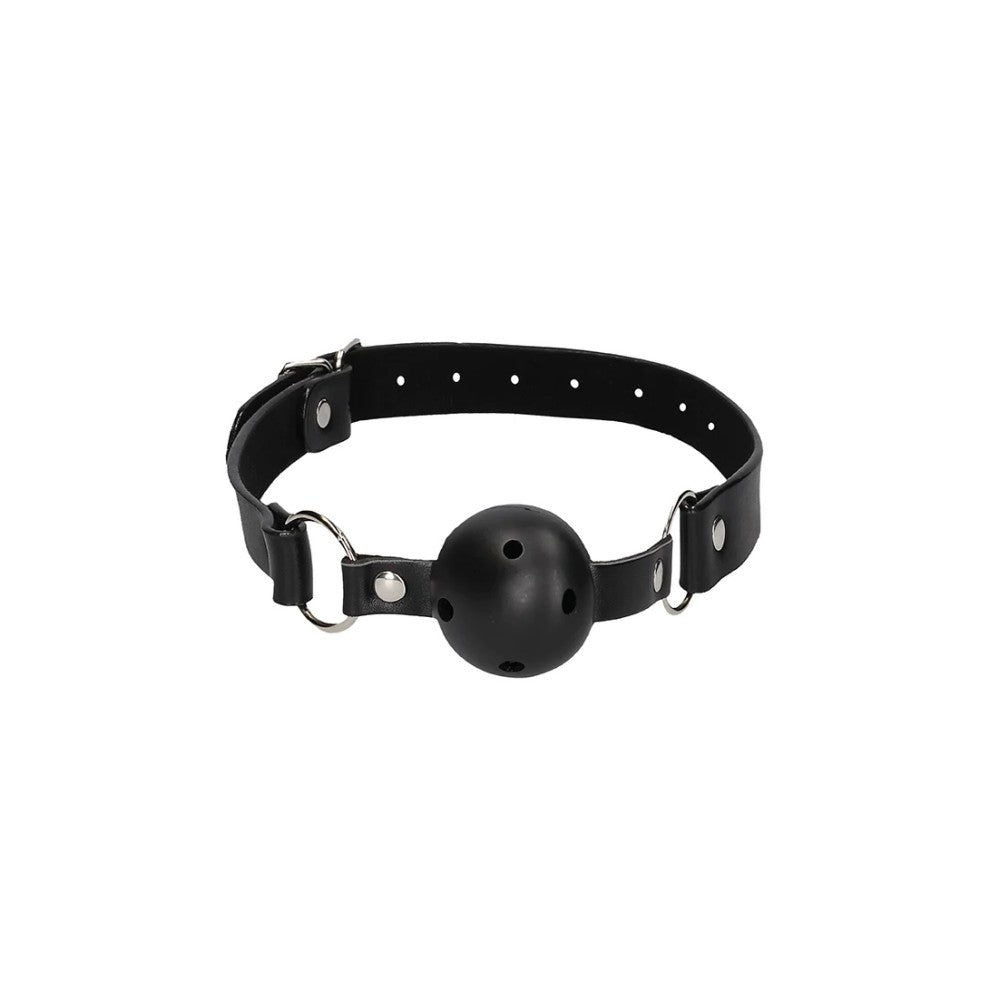 Black & White Bondage Mouth Ball Gag with Breathable Holes