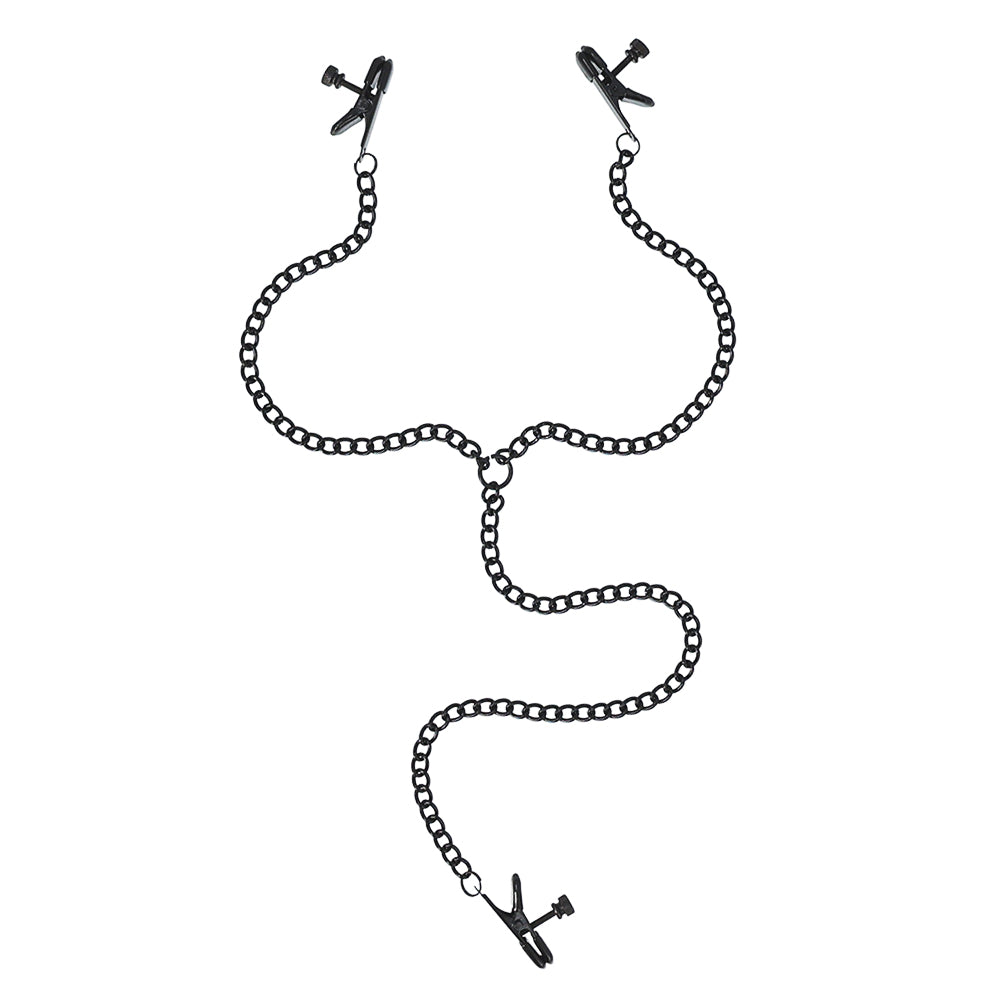 Blaze Adjustable Nipple & Clit Clamps Black