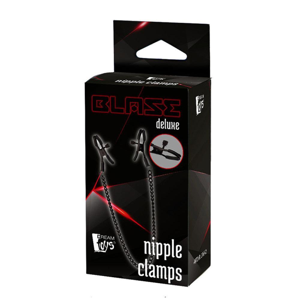Blaze Deluxe Nipple Clips with Chain Black