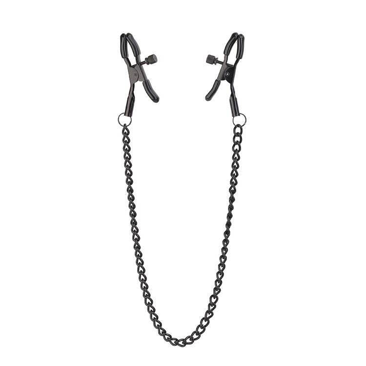 Blaze Deluxe Nipple Clips with Chain Black