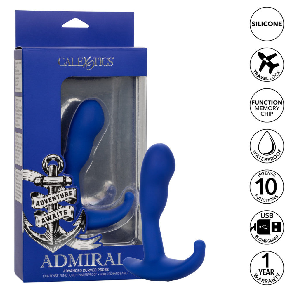 Admiral Blue Silicone Vibrating Prostate Massager
