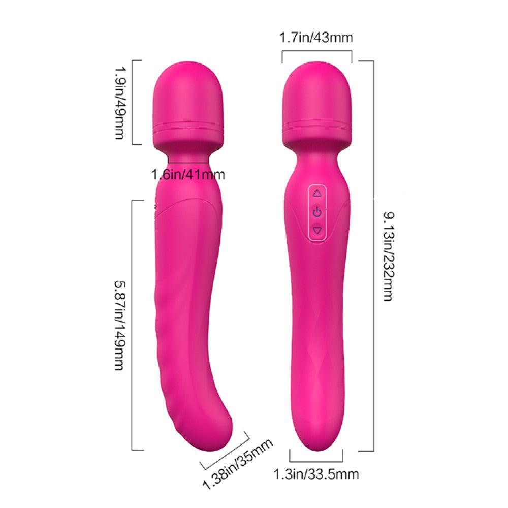 Rechargeable Silicone Double-End Heated Wand Vibrator