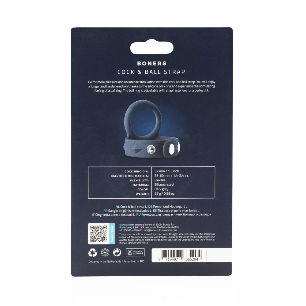 Boners Double Silicone Cock & Ball Strap Size L