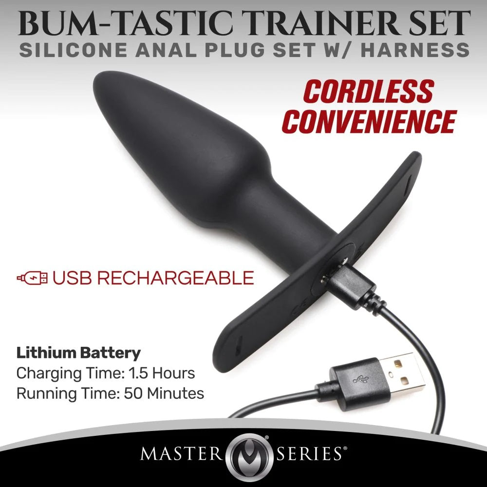 Bum-Tastic Vibrating Butt Plug with Remote & Belt